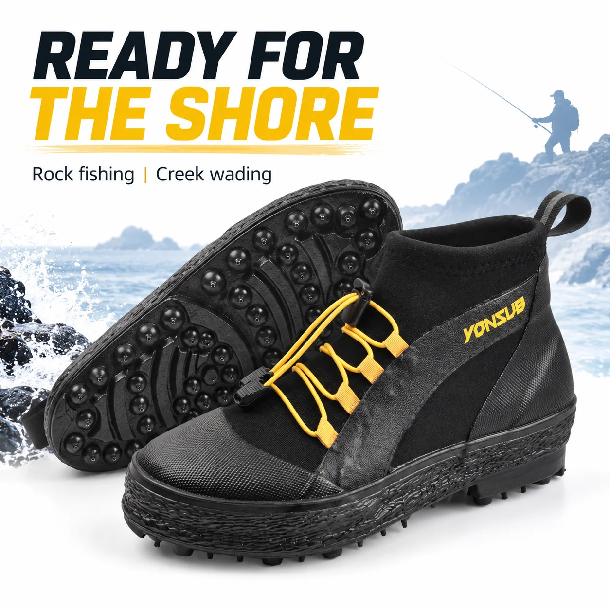 Outdoor Adventure Shoes - YONSUB Rock Fishing Shoes Studded Rubber