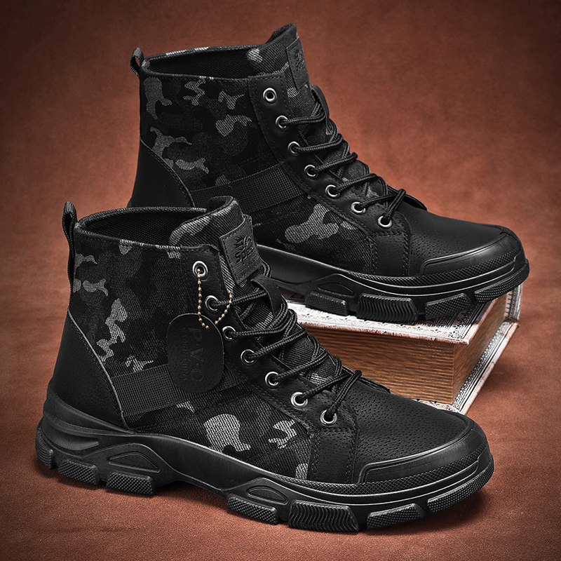 Outdoor Adventure Hiking - Men's Camouflage High-Top Combat Boots 3