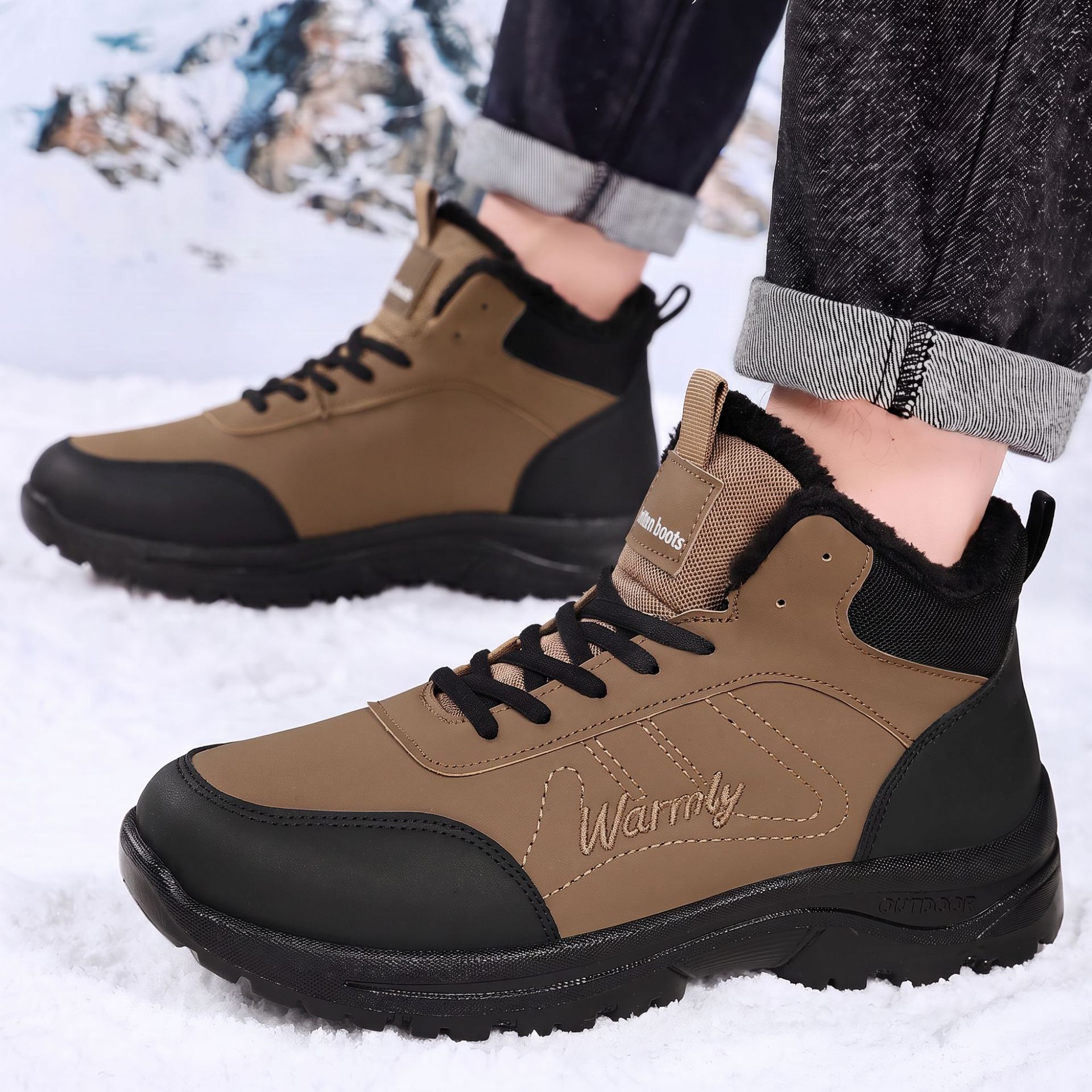 Outdoor Adventure Hiking - Men's cotton shoes with thick velvet