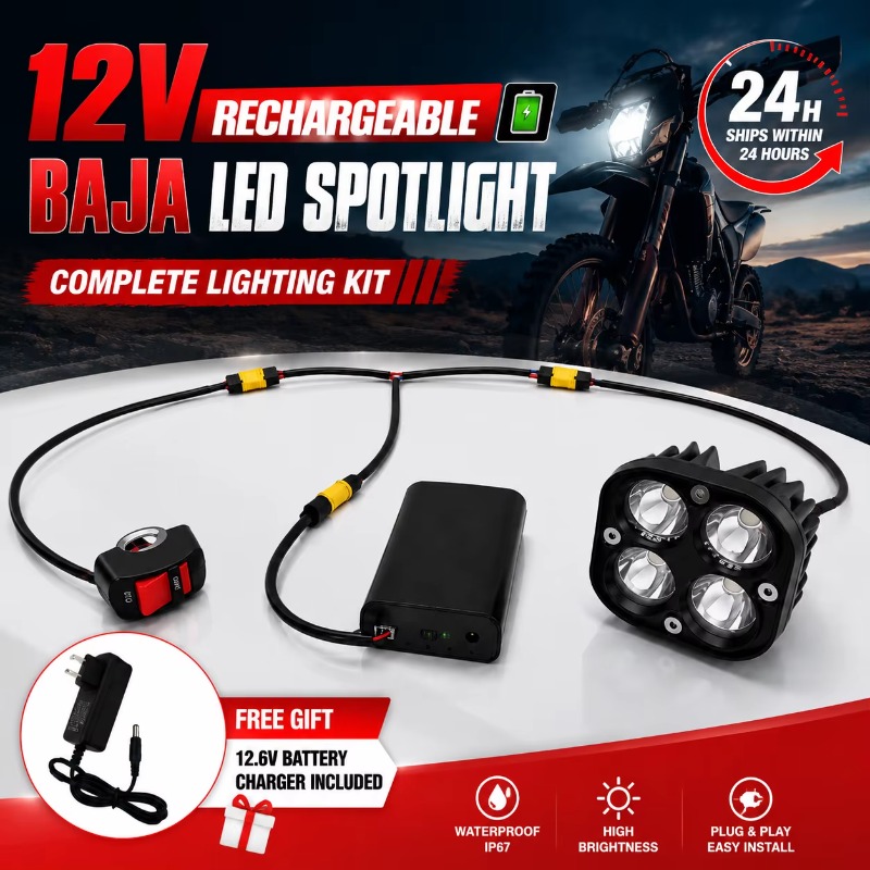 12V Baja Light LED Headlamp Re - Headlamp Waterproof Rechargeable 评论和价格