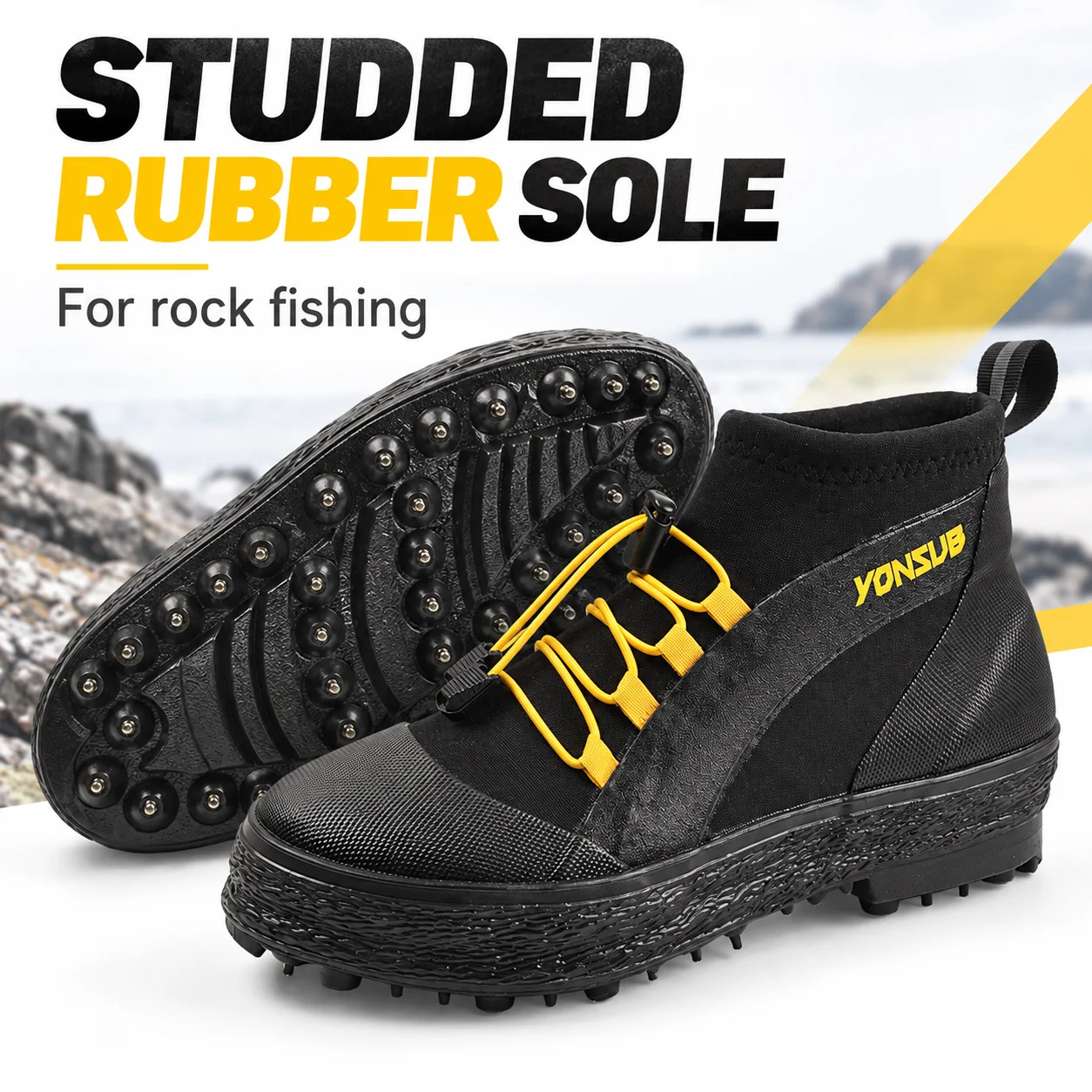 YONSUB Rock Fishing Shoes Stud - Outdoor Adventure Shoes 评论和价格