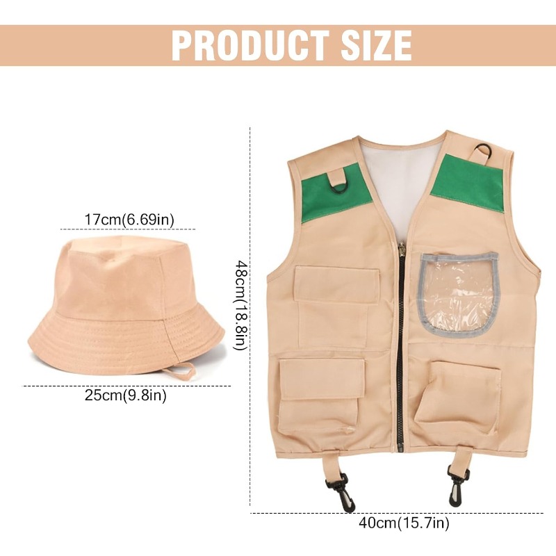 Safari Costume with Cargo Vest - Outdoor Adventure Vest 评论和价格