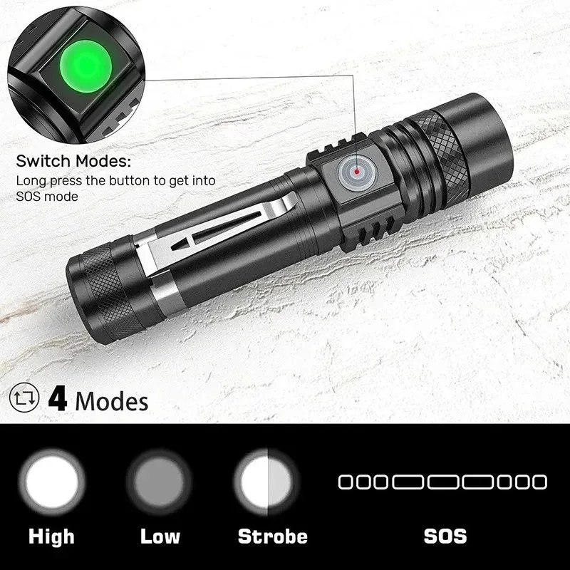 T6 LED Rechargeable Flashlight - Outdoor Adventure Hiking 评论和价格