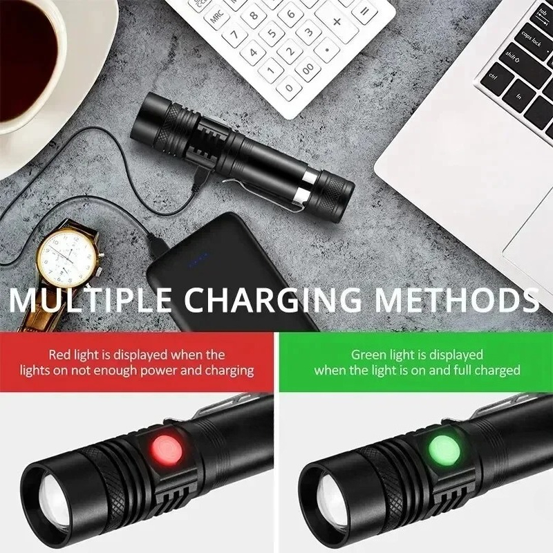 T6 LED Rechargeable Flashlight - Outdoor Adventure Hiking 评论和价格