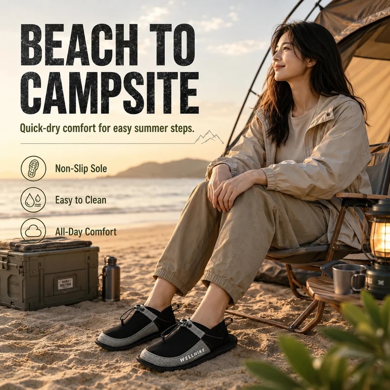 Quick Dry Camping Slippers Wad - Outdoor Adventure Shoes 评论和价格