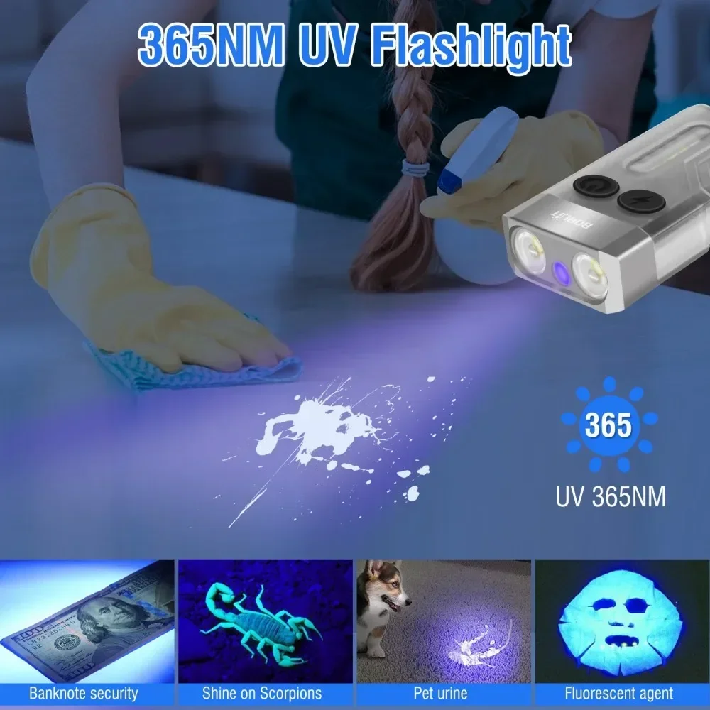 BORUiT V10 Keychain UV LED EDC - Outdoor Adventure Camp 评论和价格